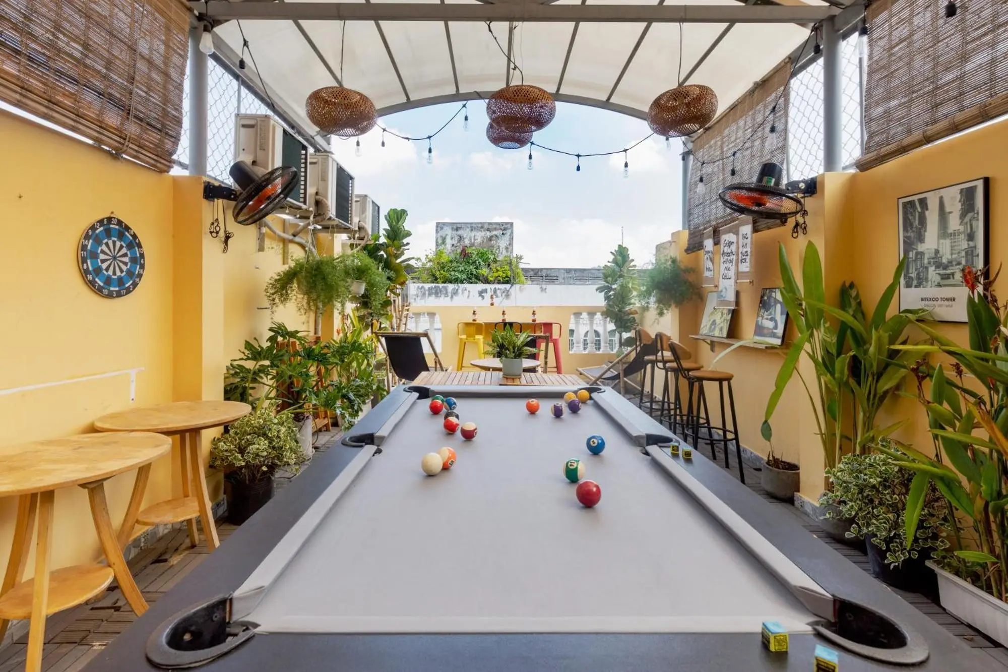 Billiard table at Saigon Authentic Hostel